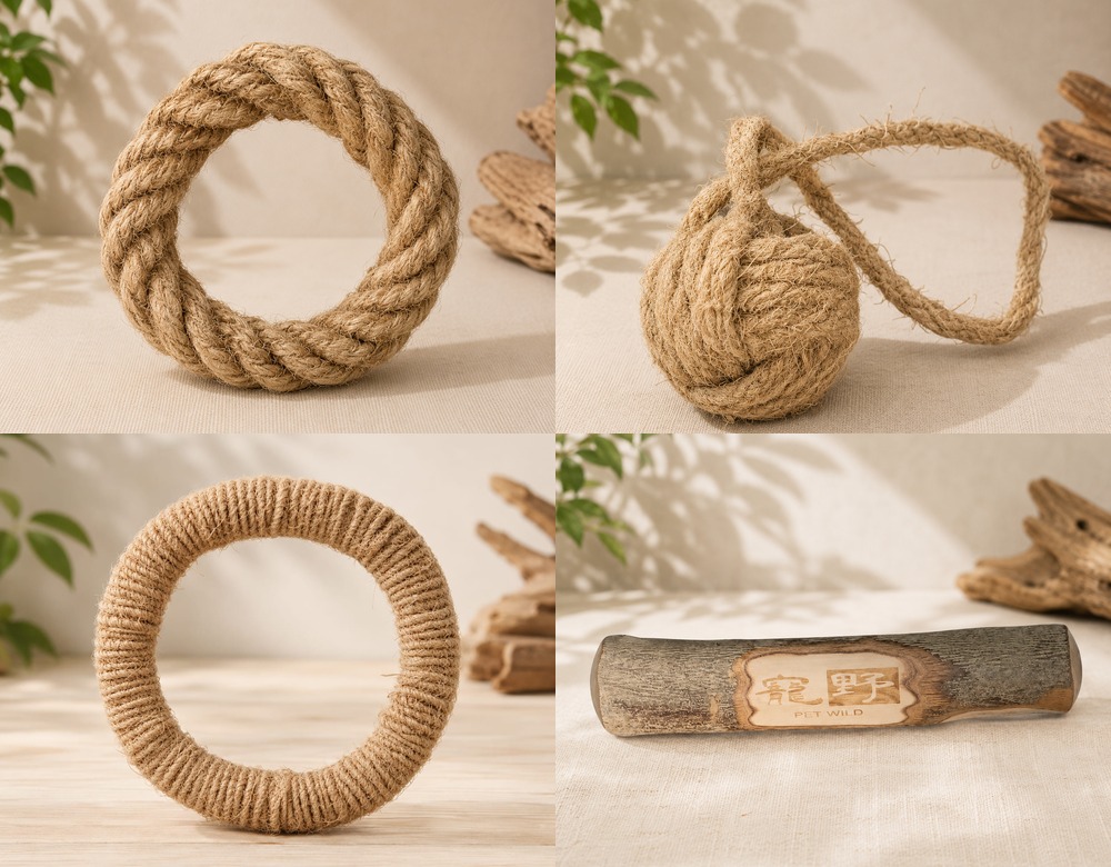 Natural olive wood and coconut fiber materials